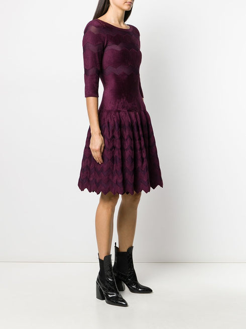 chevron-patterned midi dress